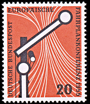 6512 Germany SG1145 20Pf. Black & Vermilion 1955. Sc#734 Mi219 Mint MNH. C£13
