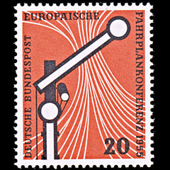6512 Germany SG1145 20Pf. Black & Vermilion 1955. Sc#734 Mi219 Mint MNH. C£13, view 3