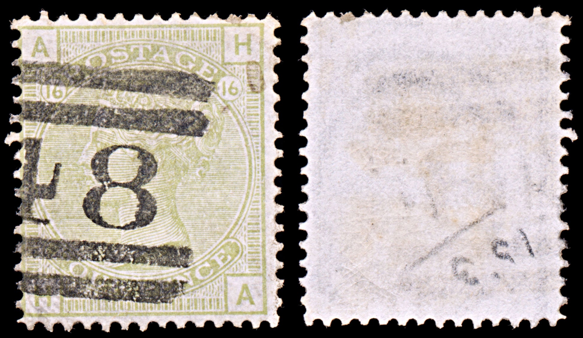 6526 GB SG153PL16 4D Sage Green 1877. Sc#70PL16 Mi48PL16 Used. C£300