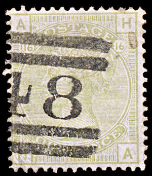 6526 GB SG153PL16 4D Sage Green 1877. Sc#70PL16 Mi48PL16 Used. C£300
