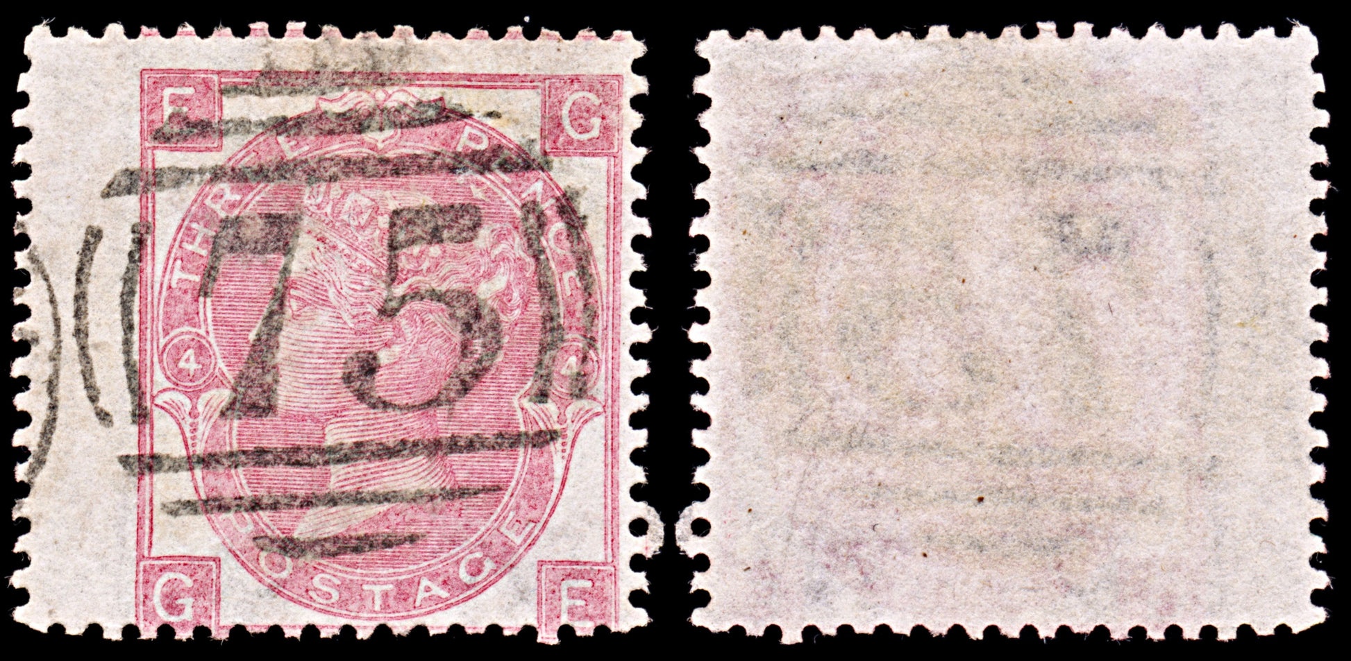 6537 GB SG92 3D Rose 1865. Sc#44 Mi23 Used. C£250