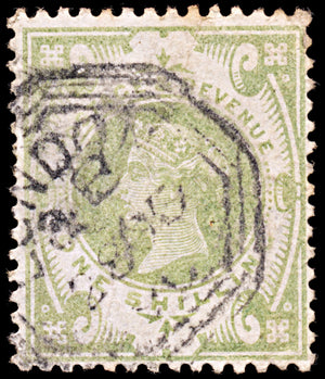 6542 GB SG211 1S Dull Green 1887. Sc#122 Mi97a Used. C£80