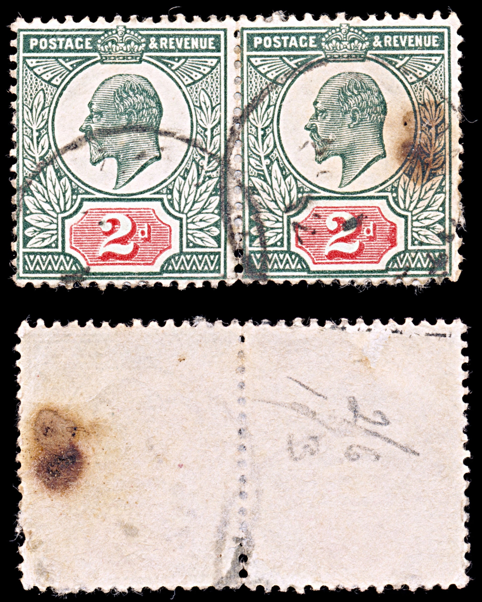 6556 GB SG226 2D Carmine Red & Grey Green 1904. Sc#130a Mi106Iwd Used. C£225