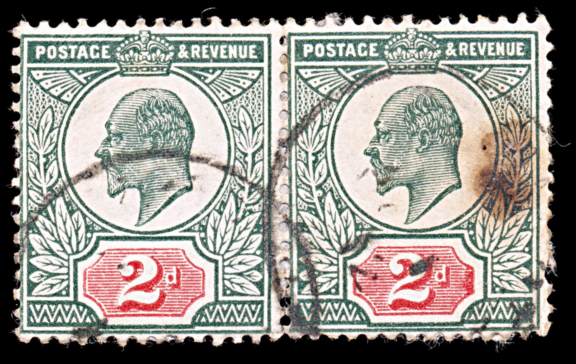 6556 GB SG226 2D Carmine Red & Grey Green 1904. Sc#130a Mi106Iwd Used. C£225