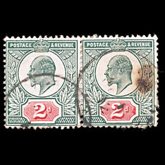 6556 GB SG226 2D Carmine Red & Grey Green 1904. Sc#130a Mi106Iwd Used. C£225, view 3