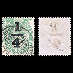 6571 India SG148 ¼A Green 1905. Sc#77 Mi69 Used, view 2