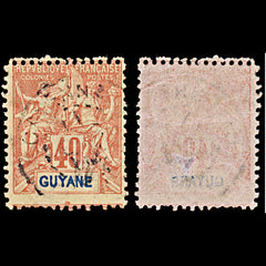 6575 French Guiana SG47 40C Blue & Red 1892. Sc#45 Mi38 Used. C£15, view 1