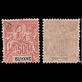 6576 French Guiana SG48 50C Blue & Carmine 1892. Sc#46 Mi39 Mint MNH. C£15