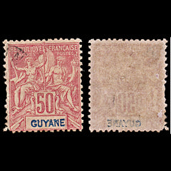 6576 French Guiana SG48 50C Blue & Carmine 1892. Sc#46 Mi39 Mint MNH. C£15, view 1