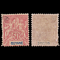 6576 French Guiana SG48 50C Blue & Carmine 1892. Sc#46 Mi39 Mint MNH. C£15, view 2