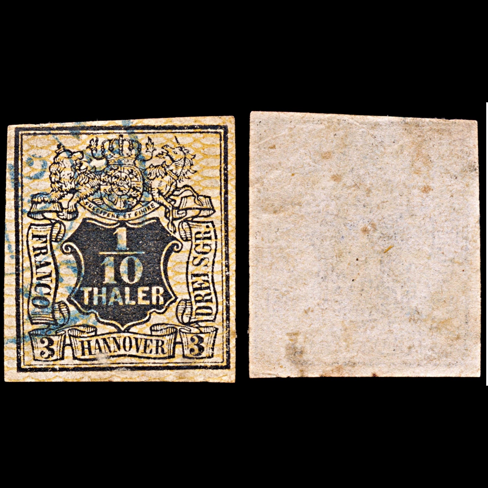 6581 Hanover SG17 1⁄10 Black 1856. Sc#14 Mi12 Used. C£90