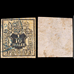 6581 Hanover SG17 1⁄10 Black 1856. Sc#14 Mi12 Used. C£90, view 1