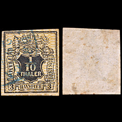 6581 Hanover SG17 1⁄10 Black 1856. Sc#14 Mi12 Used. C£90, view 2