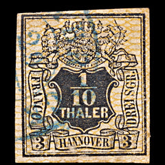 6581 Hanover SG17 1⁄10 Black 1856. Sc#14 Mi12 Used. C£90, view 3