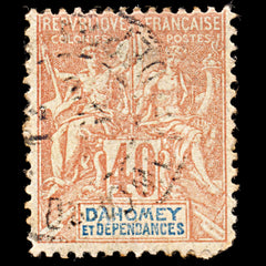 6583 Dahomey SG11 40C Dark Orange Red 1905. Sc#11 Mi12 Used. C£12, view 3
