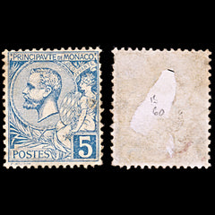 6590 Monaco SG13a 5C Blue 1891. Sc#13 Mi13 Mint MH. C£60, view 2