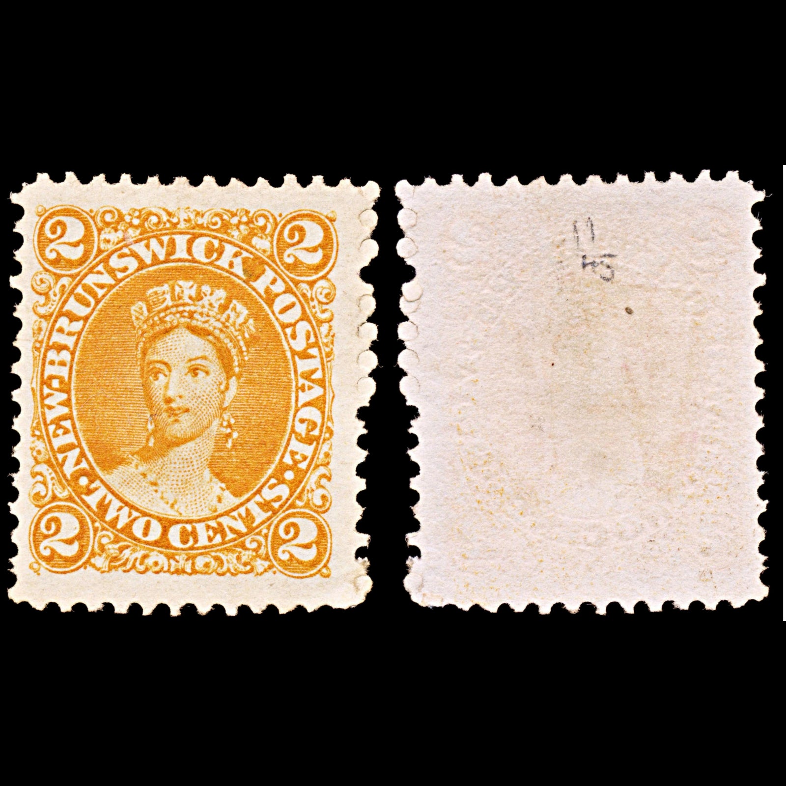 6609 New Brunswick SG10 2C Orange 1863. Sc#7 Mi5 Mint MNH. C£45