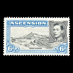 6729 Ascension SG43 6P Black & Grey Blue 1938. Sc#45 Mi 48A Mint MNH. C£43, view 3