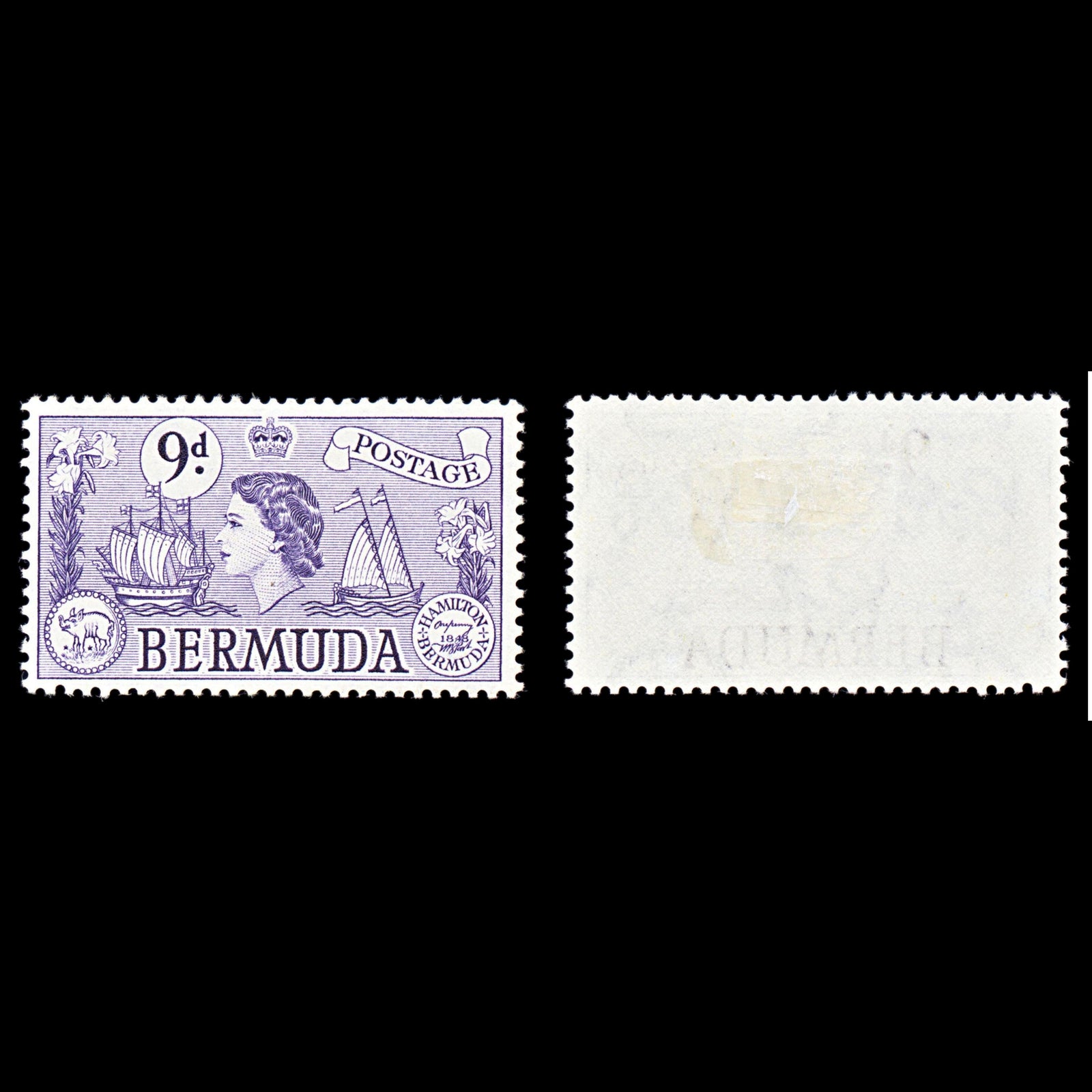 6737 Bermuda SG143b 9D Violet 1958. Sc#154 Mi 140 Mint MH. C£15