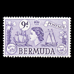 6737 Bermuda SG143b 9D Violet 1958. Sc#154 Mi 140 Mint MH. C£15, view 3