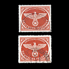 6766 Germany Red Brown 1943. Mi FP2By Used. C£158, view 3