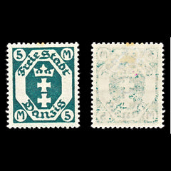 6777 Danzig SG86a 5 Opal Green 1922. Mi 108Y Mint MH. C£38, view 1