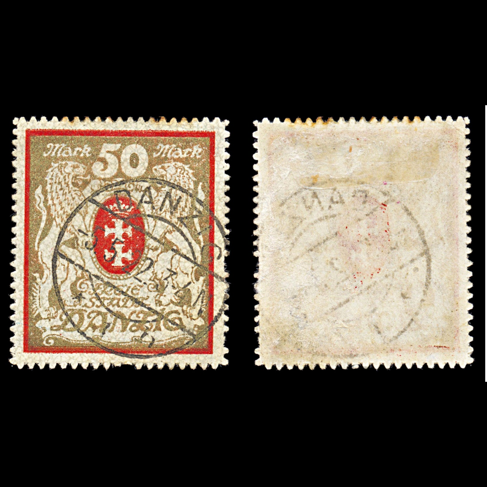 6778 Danzig SG94 50 Gold & Lilac Red 1922. Sc#94 Mi 100Xb Used. C£180