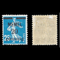 6783 Memel SG3 20 Prussian Blue 1920. Sc#20 Mi 20b Mint MH. C£44