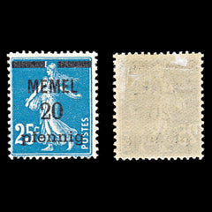 6783 Memel SG3 20 Prussian Blue 1920. Sc#20 Mi 20b Mint MH. C£44, view 2