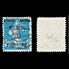 6784 Memel SG3 20 Prussian Blue 1920. Sc#20 Mi 20b Used. C£13, view 1