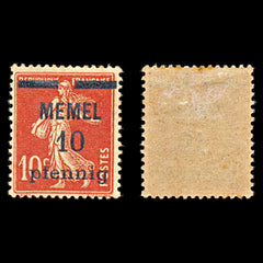 6785 Memel SG17 10 Orange Red 1920. Mi 19x Mint MH. C£23, view 2