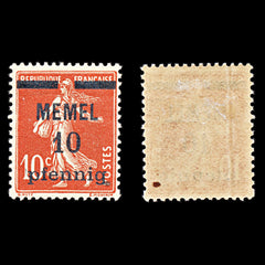 6786 Memel SG17 10 Orange Red 1920. Mi 19x Mint MH. C£23, view 2