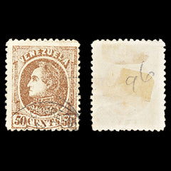 6792 Venezuela SG105 50C Dark Brown 1880. Sc#72 Mi 26x Used. C£55, view 2