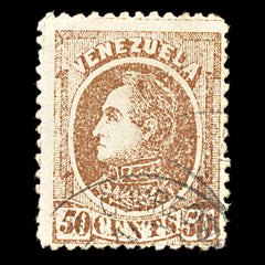 6792 Venezuela SG105 50C Dark Brown 1880. Sc#72 Mi 26x Used. C£55, view 3