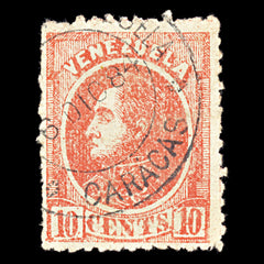 6793 Venezuela SG103 10C Red 1880. Sc#69 Mi 24x Used. C£17, view 3