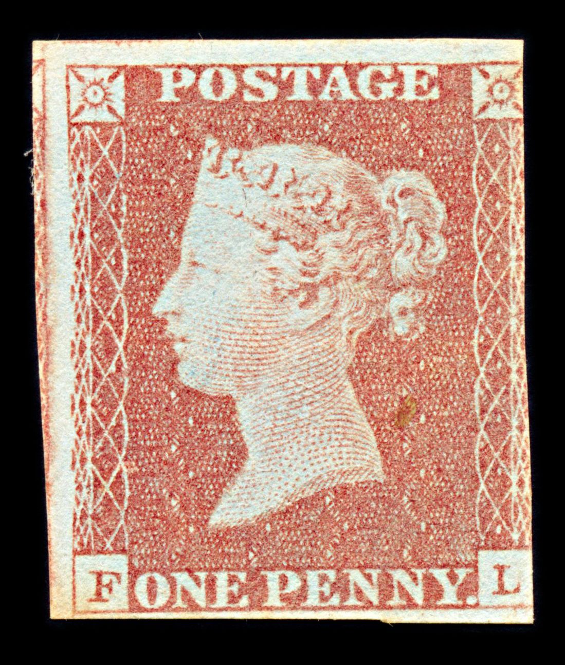 6824 GB SG8 1D Red. Plate 82. "FL" BS71. Mint 1841. Sc#3 Mi 3Ib 3 Margins. C£650