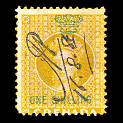 6856 Grenada 1S Green & Orange 1875. Used, view 3