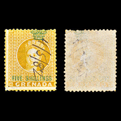 6857 Grenada 5S Green & Orange 1875. Used, view 2