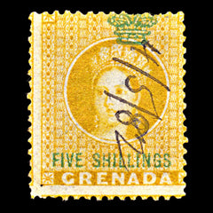 6857 Grenada 5S Green & Orange 1875. Used, view 3