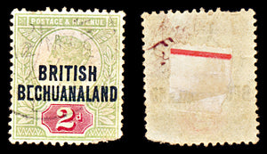 6860 Bechuanaland SG34 2D. Missing bar of 
