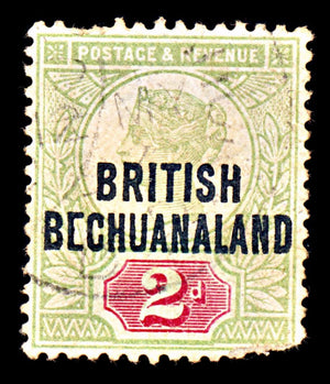 6860 Bechuanaland SG34 2D. Missing bar of 