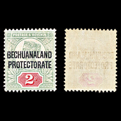 6862 Bechuanaland SG62 2D Carmine & Grey Green 1897. Sc#71 Mi 48 Mint MVLH. C£16, view 2