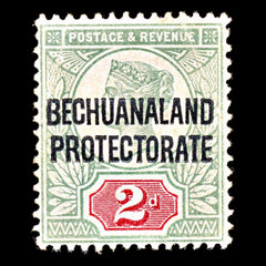 6862 Bechuanaland SG62 2D Carmine & Grey Green 1897. Sc#71 Mi 48 Mint MVLH. C£16, view 3