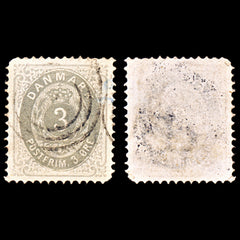6899 Denmark SG50b 3 Ore Grey & Light Blue 1875. Sc#25c Mi 22IIYAb Used. C£65, view 2
