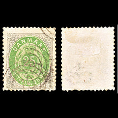 6900 Denmark SG73 25 Ore Green & Grey 1875. Sc#32 Mi 29IYA Used. C£37, view 1