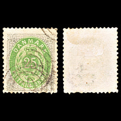 6900 Denmark SG73 25 Ore Green & Grey 1875. Sc#32 Mi 29IYA Used. C£37, view 2