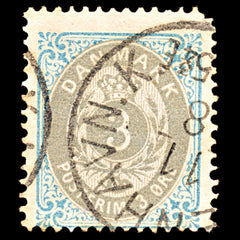 6901 Denmark SG50 3 Ore Grey & Light Blue 1875. Sc#25 Mi 22IYAb Used. C£11, view 3