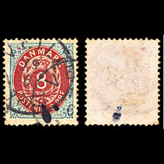 6903 Denmark SG61a 8 Ore Carmine & Slate 1875. Used. C£27, view 1