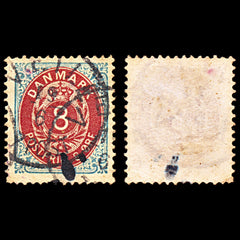 6903 Denmark SG61a 8 Ore Carmine & Slate 1875. Used. C£27, view 2