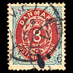6903 Denmark SG61a 8 Ore Carmine & Slate 1875. Used. C£27, view 3